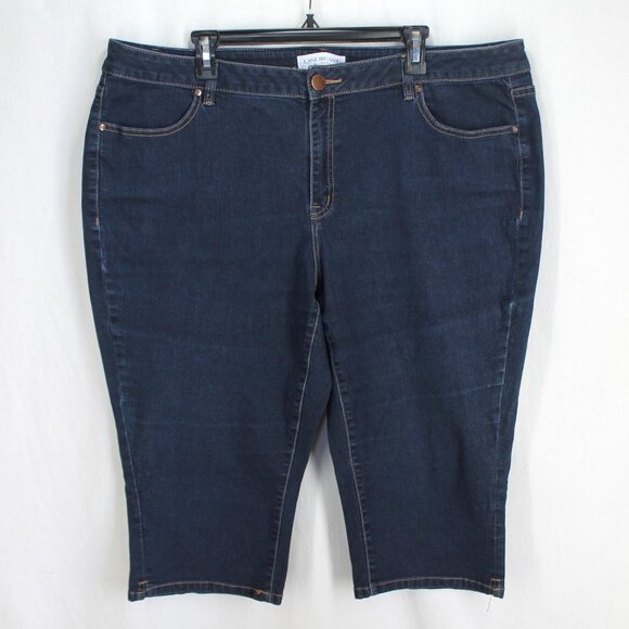 Lane Bryant Skinny Pedal Crop Jeans Womens Size 22 Dark Wash 18" Inseam Capri - Picture 1 of 5